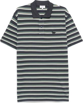 Maison Kitsuné Polo Profile Fox a righe - Blu
