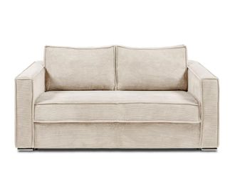 VENTE-UNIQUE.COM Sof&aacute; cama terciopelo 3 plazas beige 195x223cm