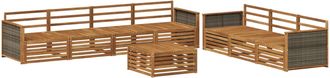 vidaXL Conjunto De Sof&aacute;s De Exterior 8 Uds. Natural Vidaxl