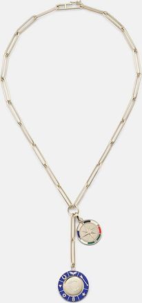 Foundrae Crescent & Internal Compass 18kt gold necklace with diamonds