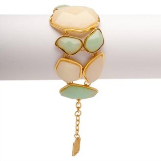 Karine Sultan Womens Statement Bracelet In Green / Cream