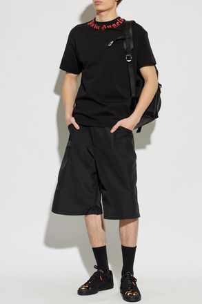 Palm Angels T-shirt With Printed Logo, Mens, Black