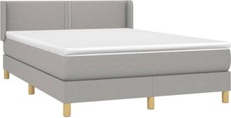 vidaXL Vidaxl - Cama Box Spring Con Colch&oacute;n Tela Gris Claro 140x200 Cm