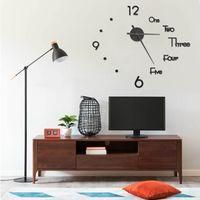 OEM Reloj De Pared 3d, Dise&ntilde;o Moderno, Negro, 100 Cm Xxl - Crezuo
