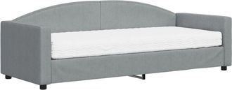vidaXL Sofá cama con colchón tela gris claro 80x200 cm vidaXL