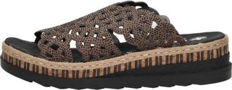 Rieker Open Teen - Dames - Sleehakken - Bruin - 38 EU - Leer - Schoenen