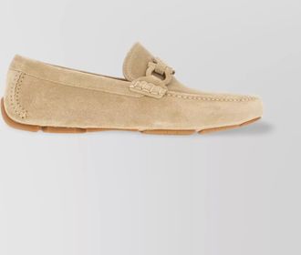 Ferragamo braided detail suede loafers