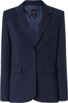 Pinko Stijlvolle Stoffen Jas - Dames - Blazers - Blauw - L - Nylon - Jassen