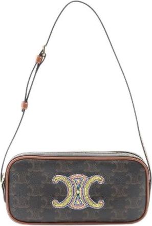 Celine Pre-owned Shoulder Bags, female, Brown, Size: ONE SIZE Pre-owned Canvas Shoulder Bag