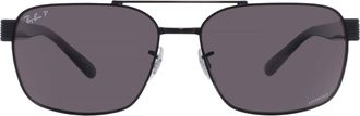 Ray-Ban Chromance Polarized Dark Grey Navigator Unisex Sunglasses RB3751CH 002/K8 61