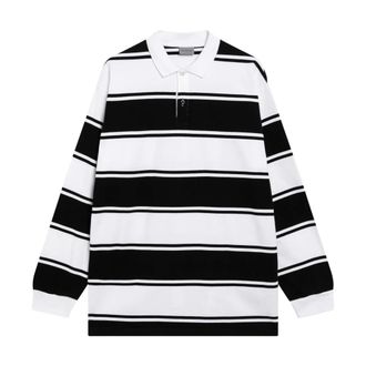 Balenciaga Tops, Heren, Zwart, L, Katoen, Lange Mouwen Polo