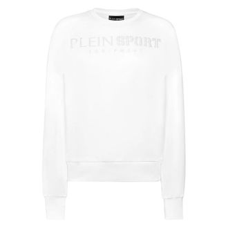 Plein Sport Jogging Sweatshirt LS - Dames - Sportshirts - Wit - M - Katoen - Fitness