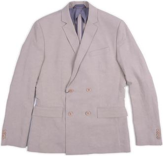 Calvin Klein Linnen dubbelborstig colbert - Heren - Blazers - Beige - L - Linnen - Jassen
