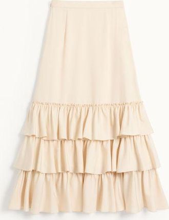 Valentino Gonna In Shantung Donna CREMA 36