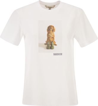 Barbour Bedale Baumwoll-T-Shirt mit Aufdruck