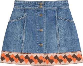 Valentino Garavani Denim Mini Rok - Dames - Spijkerrokken - Blauw - S - Denim - Rokken
