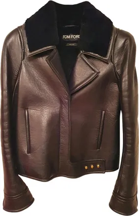 Tom Ford Fur Lined Leather Aviator Jacket Size S