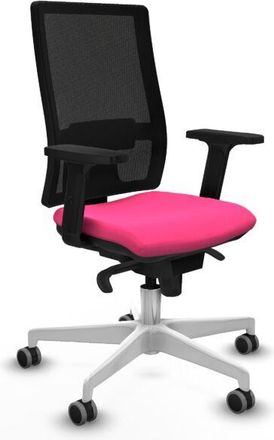 Piqueras y Crespo Piqueras Y Crespo - Horna sincro malla negra similpiel rosa brazos 2D base blanca ruedas 65mm engomadas