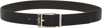 Ferragamo Black Logo Buckle Reversible Belt