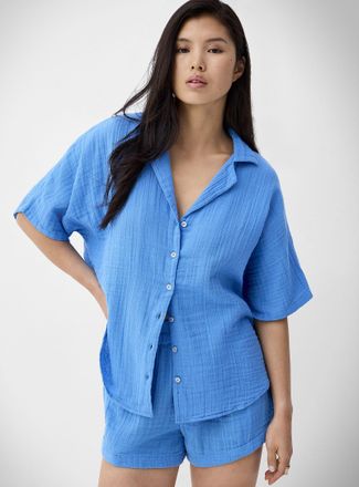 Rip Curl Womens Pure cotton gauze notch collar blouse