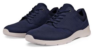 Ecco Schn&uuml;rschuh ECCO Irving, Herren, Gr. 40, blau (dunkelblau), Nubukleder, Schuhe Schn&uuml;rschuh, Freizeitschuh, Halbschuh, Schn&uuml;rschuh mit gepolstertem Sch