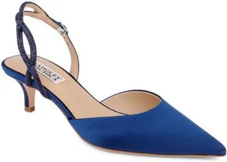 Badgley Mischka Yulianna dOrsay Pump in Navy Satin at Nordstrom, Size 9.5