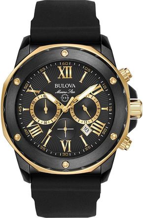 Bulova Mens Marine Star Black Dial Watch