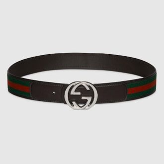 Gucci Reversible Belt With Interlocking G Buckle, Size Gucci 100, Brown, Leather