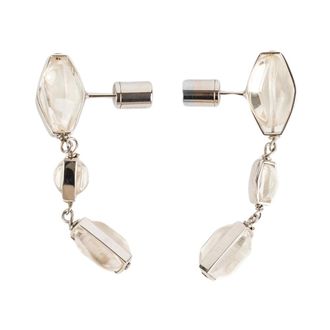 Jil Sander Earrings, female, Beige, Size: ONE SIZE Crystal Drop Earrings