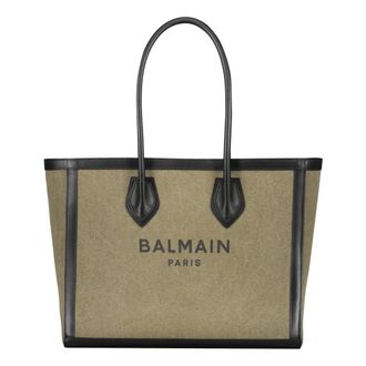 Balmain Borsa Tote con Logo - - Bags - Donna - Verde - ONE SIZE