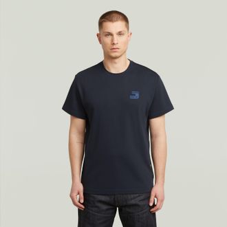 G-Star T-Shirt G-STAR Chest Logo, Herren, Gr. XXL, blau (salute), Jersey, Obermaterial: 100% Baumwolle, unifarben, regular fit, Rundhals, abgesteppte Kante, 