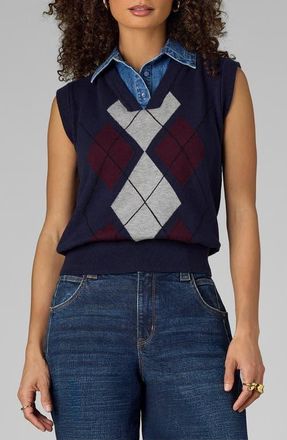 Wit & Wisdom Layered Look Sweater Vest in Navy Multi/medium Blue at Nordstrom, Size X-Small