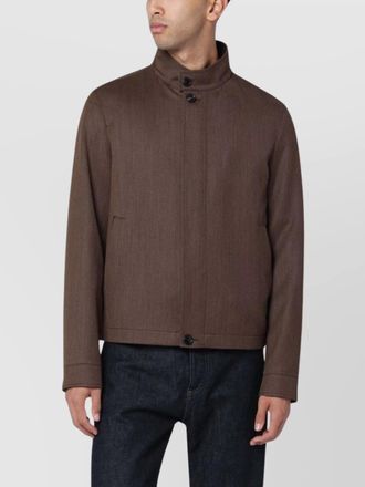 Ermenegildo Zegna wool jacket with high collar and pockets