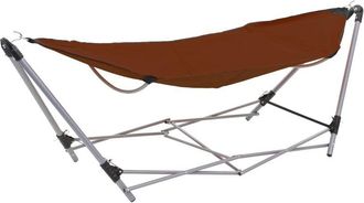vidaXL Hamaca Con Soporte Plegable Marr&oacute;n Vidaxl