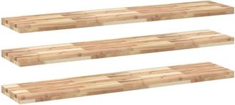 vidaXL Floating Shelves 3 pcs 140x30x4 cm Untreated Solid Wood Acacia vidaXL