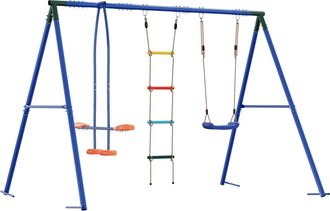 vidaXL Juego De Columpios Exterior Multicolor Acero Y Pe Vidaxl