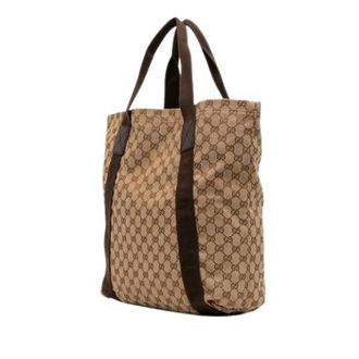 Gucci Pre-owned Tote Bags, female, Brown, Size: ONE SIZE Pre-owned Canvas Tote