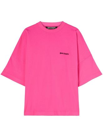 Palm Angels T-shirt met geborduurd logo - Roze