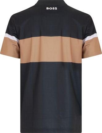 HUGO BOSS Mens Short-Sleeved Polo Shirt Technical Fabric Black Polyester T-shirts And Polos