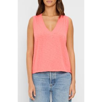 Michael Stars Ira V-Neck Cotton Top in Coral Sherbet at Nordstrom