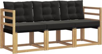 vidaXL Conjunto De Sof&aacute;s De Exterior 3 Uds. Blanco Y Negro Vidaxl
