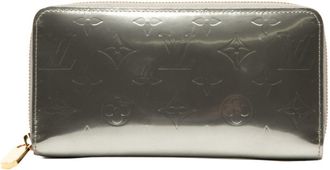 Louis Vuitton Silver Gris Art Deco Patent Leather Long Wallet (Bi-Fold) (Pre-Owned)