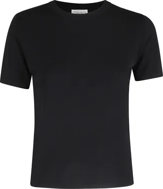 Roberto Collina Black Round-Neck Ribbed-Trim Viscose T-Shirt