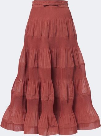 Zimmermann Belted pleated midi skirt