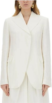 Sportmax Linnen Blend Blazer - Dames - Blazers - Wit - S - Linnen - Jassen