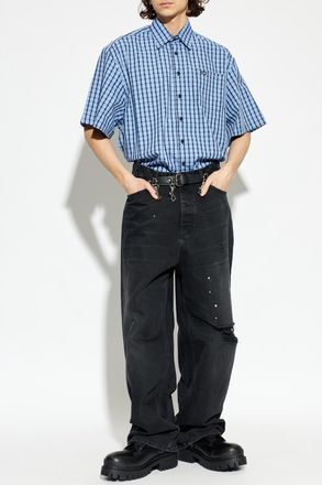 VETEMENTS Checked Pattern Shirt, Mens, Blue