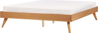 Beliani Cama Moderna Con Somier De Listones De Mdf 160 X 200 Cm Madera De Fresno Natural Berric