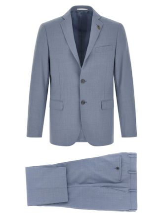 Pal Zileri Blue Polyester Two-Piece Mens Suit