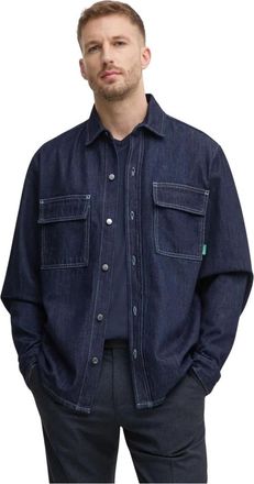 Benetton Camisa con bolsillos de solapa - Shirts - Hombre - Azul - S