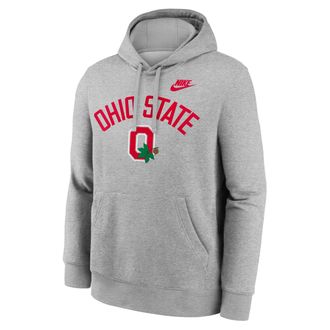 Nike Ohio State Legacy Arch Club Nike Mens College Pullover Hoodie in Grey | NKDK06GOBV-N9R